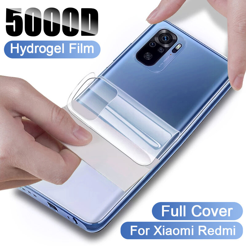 Film Hidrogel Penutup Penuh untuk Xiaomi Redmi Note 10 10S 9 9S 8 7 6 Pro Film Pelindung Layar Mi 10T 9T 9SE 9 8 Pro Lite Bukan Kaca