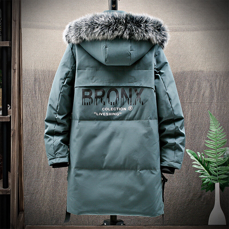 Chaqueta con capucha de piel sintética para hombre, abrigo largo y cálido de gran tamaño, novedad, invierno, 2021