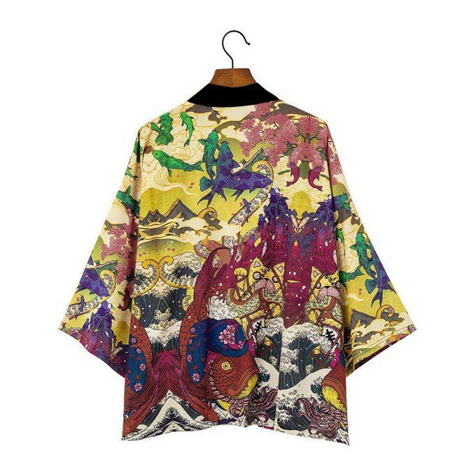 Jesienna wiosna japońskie Kimono samurajskie ubrania w stylu kardigan кимон японский стиль mężczyzna kobieta wysokiej jakości codzienny salon uliczny