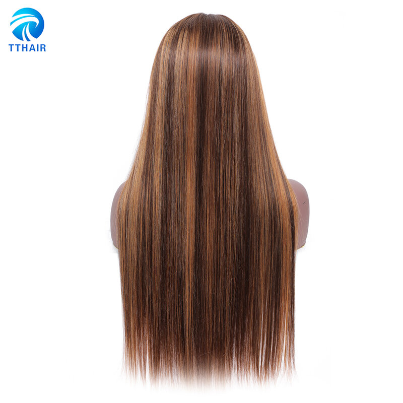 Humanos pelo resaltar Peluca de color marrón Hair13X4 13X6x1 Ombre recto peluca con malla frontal destacar frente de encaje pelucas de cabello humano