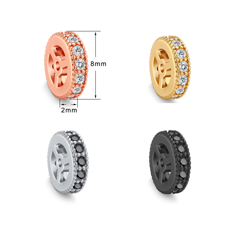 MINHIN fai da te fascino distanziatore perline forniture 3 file pavimenta zirconi cubici separatore perline divisore per perline braccialetto creazione di gioielli