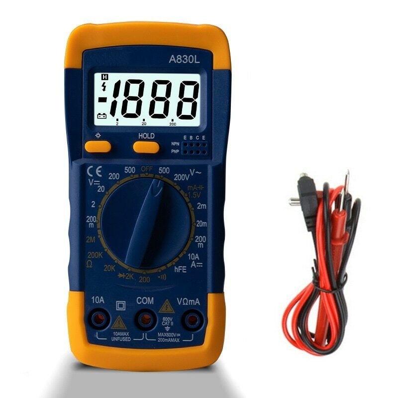 1PC A830L LCD Digital Multimeter AC DC Voltage Diode Freguency Multitester Current Tester Luminous Display with Buzzer Function