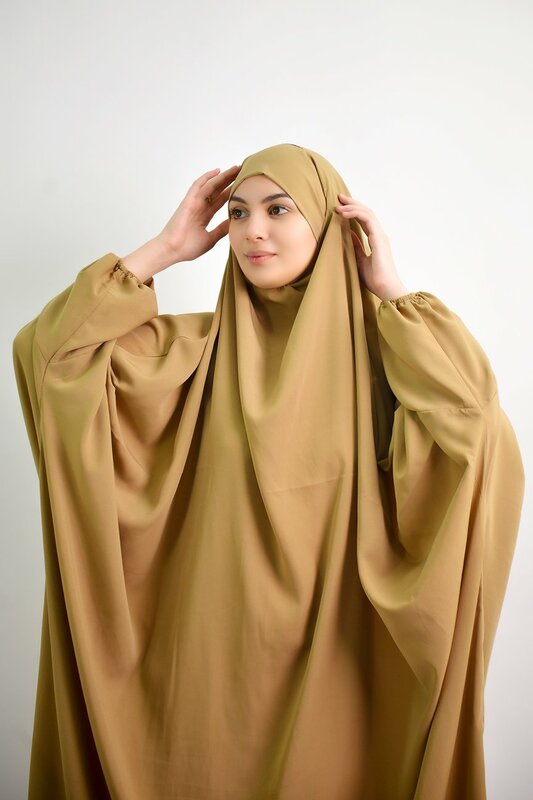 Copertura completa Lunga Musulmana Khimar Donne del Vestito Hijab Preghiera Indumento Con Cappuccio Djellaba Jilbab Abaya Ramadan Abito Abbigliamento Islamico Niqab