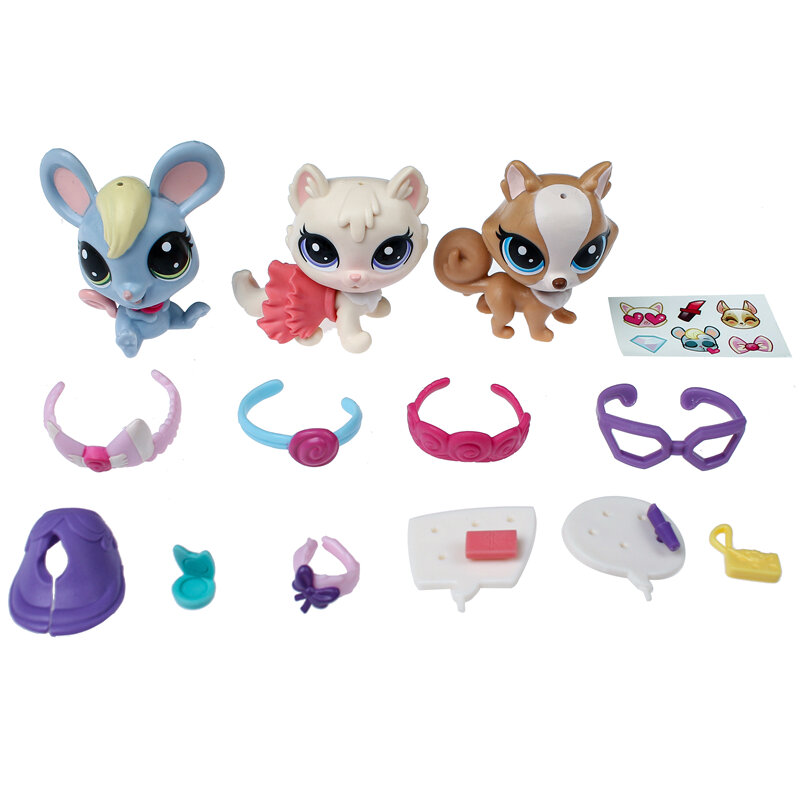 Genuine Pet Animal House LPS Littlest Pet Shop Small Animal Car Decoration Doll Hand-made Toy For Children's Christmas Gift