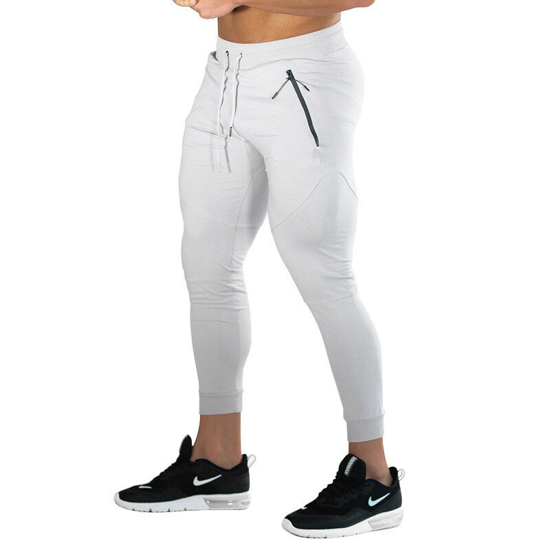 ยี่ห้อ Joggers กางเกง Skinny Sweatpants Mens Running Gym กีฬา Slim Fit กางเกงกีฬา Tracksuit กางเกงการฝึกอบรมกางเกงผ้าฝ้าย