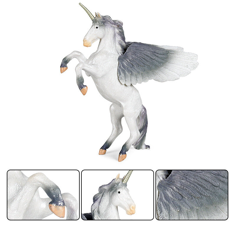 Nowa symulacja Model zwierzęcia mitologii zachodniej legenda kolor Pegasus jednorożec plastikowe stałe pcv figurka dzieci zbierać zabawki prezent