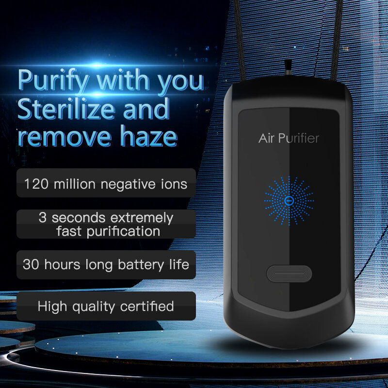 Purificatore d'aria a ioni negativi muto portatile durevole rimuovi filtro antipolvere fumo formaldeide USB ricarica purificatori d'aria filtrazione
