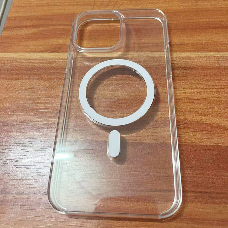 Magsafing original caso para apple iphone 13 12 pro max telefone claro magnético duro com animação pop-up transparente capa traseira