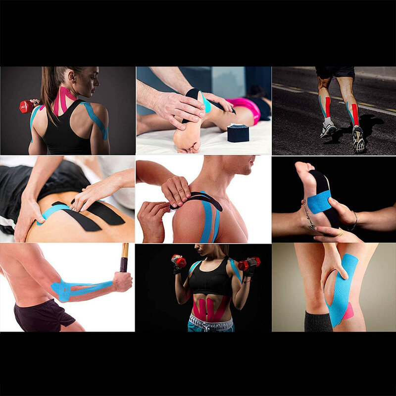 Sports Kinesiology Tape Precut Latex Free Waterproof Athletic Tape for Pain Relief Supports and Stabilizes Muscles Joints Lasts