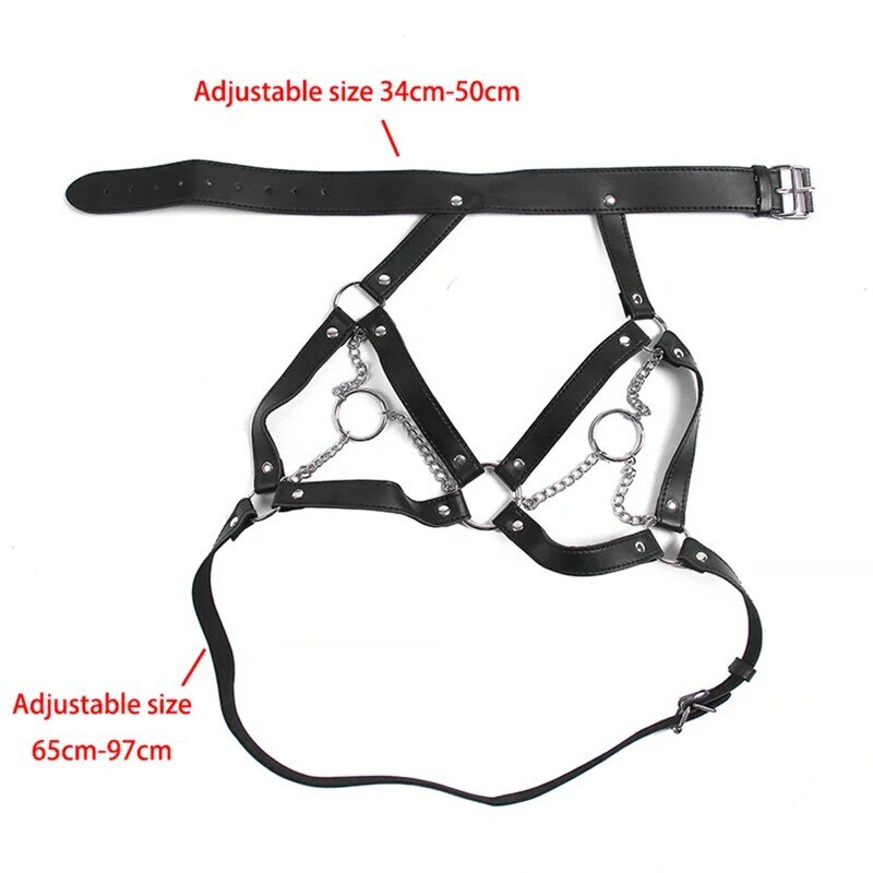 BDSM Fetish Bondage Collar Body Harness Sex Toys Adult Products For Couples Sex Bondage Belt Chain Slave Breasts Woman