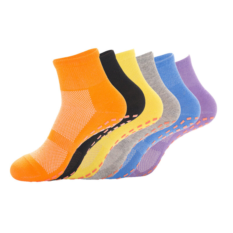 Chaussettes antidérapantes pour enfants et adultes, 6 paires/lot, chaussettes de sol antidérapantes pour bébés et enfants, chaussettes de Trampoline pour hommes et femmes