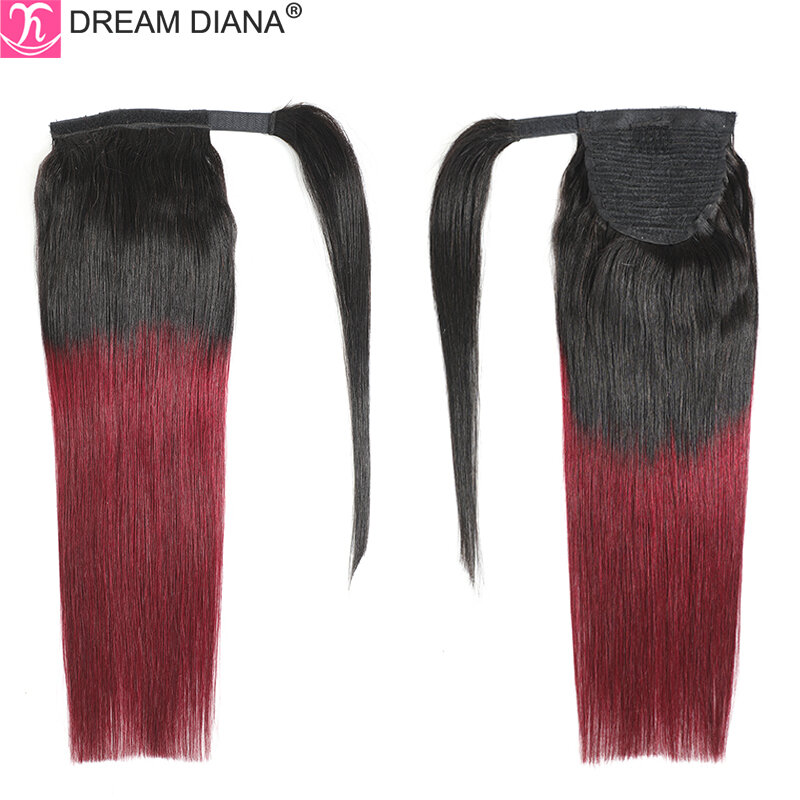 Dreambandana cabelo 100% humano rabo de cavalo remy ombré cabelo brasileiro enrolado com cordão rabo de cavalo clip em extensão de cabelo
