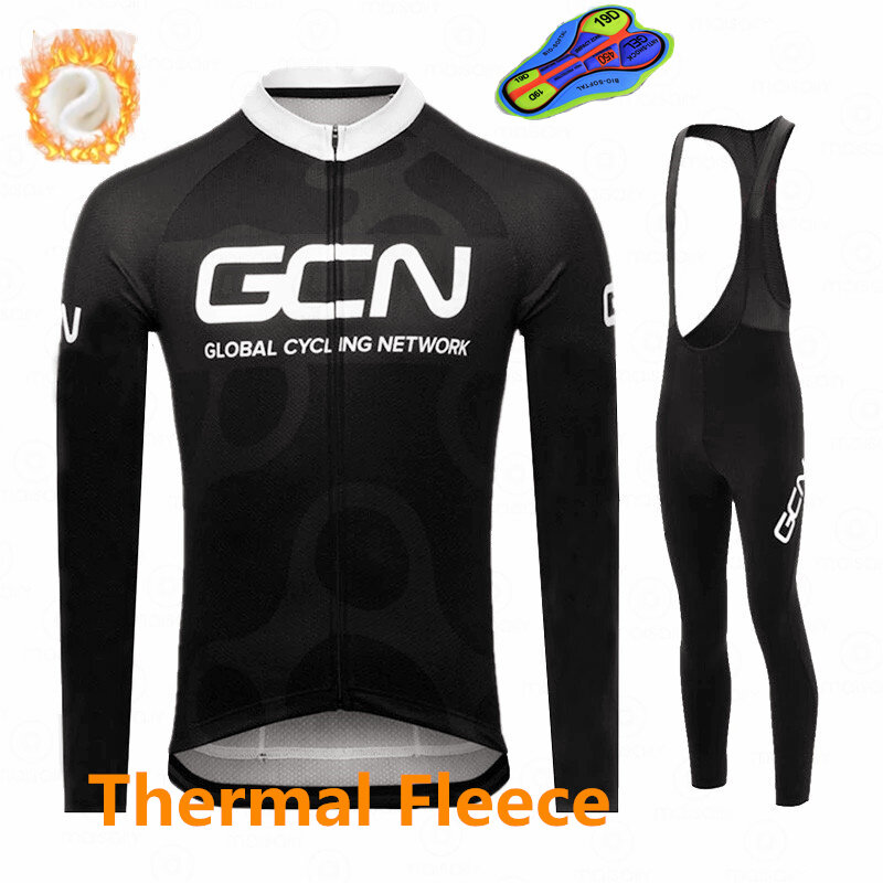 Новинка 2021, комплекты из Джерси для велоспорта GCN, зимняя флисовая одежда с длинным рукавом для горного велосипеда, одежда для гонок, одежда ...