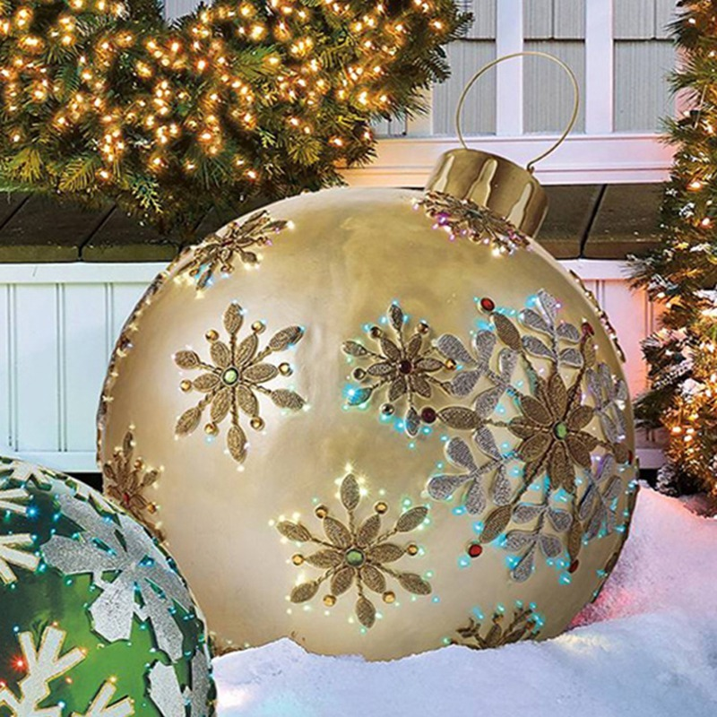 Boules de noël gonflables de 60Cm, décorations pour l'extérieur, atmosphère Festive, jouets, petite lanterne, cadeau pour la maison, 2022
