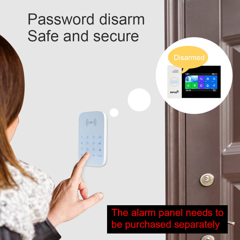 433MHz teclado inalámbrico para el hogar inteligente kit de sistema de seguridad para ladrón fuego alarma panel de control apoyo etiqueta RFID brazo desarmar