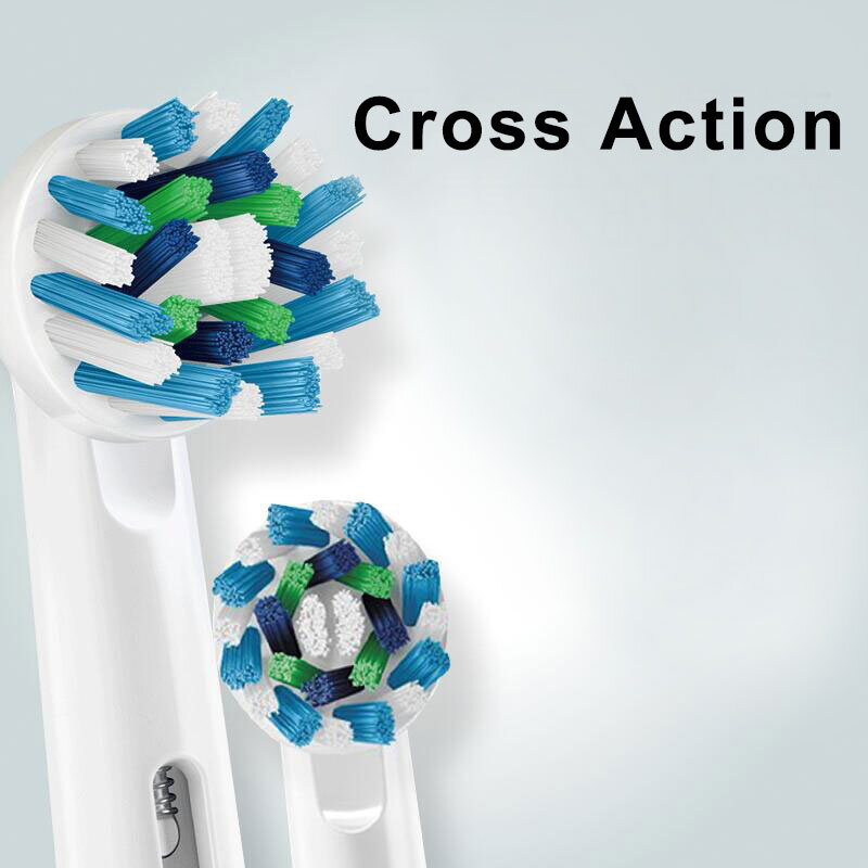 Oral Bเปลี่ยนหัวแปรงสีฟันสิ่งที่แนบมาแปรงอะไหล่ 4 ชิ้น/แพ็คPrecision Clean CROSS Action 3Dสีขาว