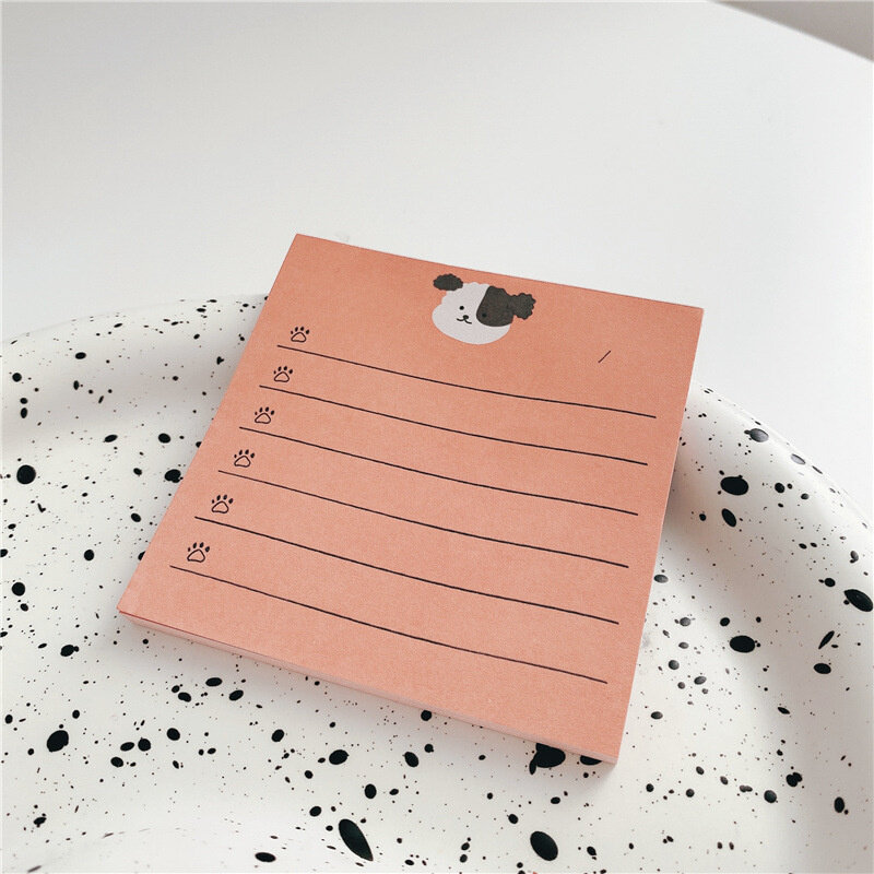 Блокнот для заметок с рисунком милой собаки, горизонтальные линии, креативная офисная бумага для сообщений, кавайные канцелярские школьные штук, 50 листов