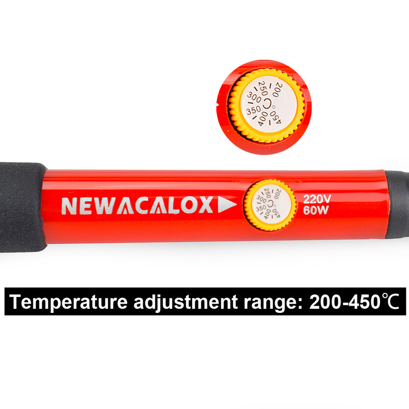 NEWACALOX 220V/110V 60W Saldatura Elettrica Ferro Rilavorazione di Saldatura Pistola Strumento Regolabile Temperatura Stazione di Saldatura di Saldatura punta