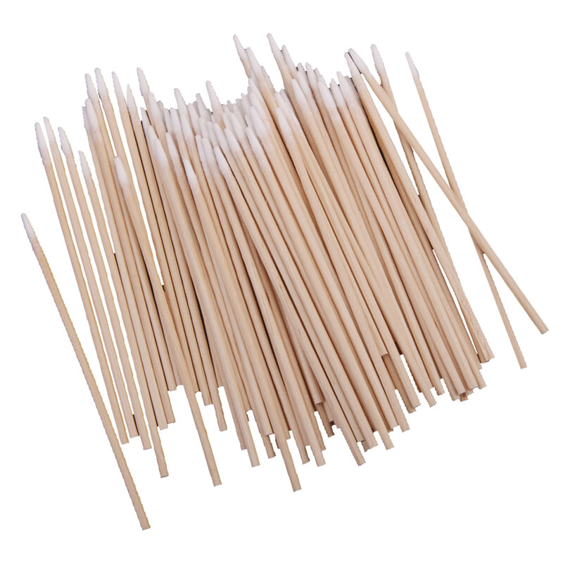 100 pz tamponi di cotone laboratorio manico in legno applicatore per trucco 10cm-ottimo per la cura delle ferite applicazioni per il trucco hobby artigianato