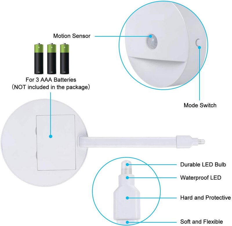 Toilet Seat Toilet Nigh Light PIR Motion Sensor 8 Colors Waterproof Backlight WC Washroom Bowl Lighting Lamp