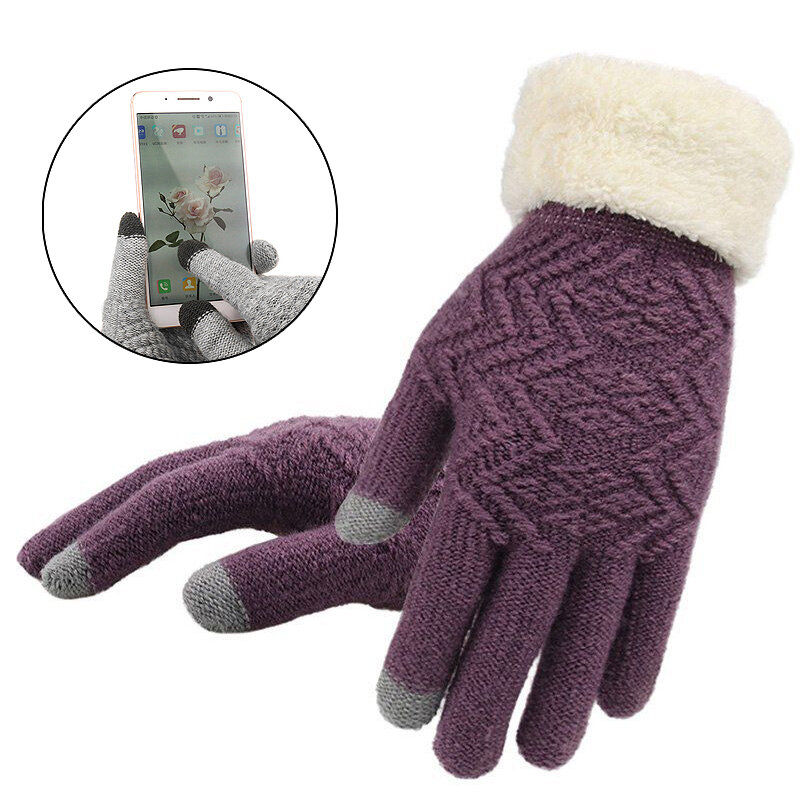 Modische frauen Volle Finger Elegante 1 paar Mode Handschuhe Warm Touch Screen Fleece Handschuhe Kint Herbst Winter Frauen Handschuhe