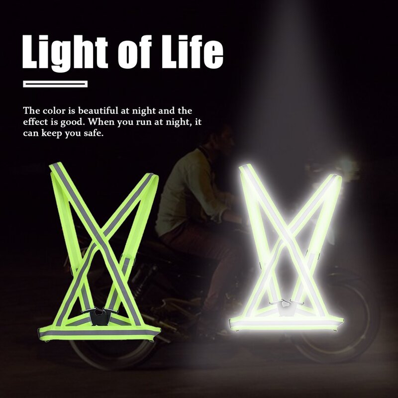 Chaleco reflectante de seguridad para ciclismo, chaqueta reflectante de alta visibilidad para trabajo nocturno y tráfico, transpirable, 42x52cm