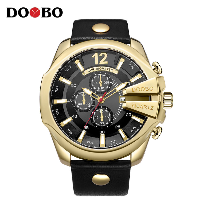 Doobo-高級スポーツ腕時計,クォーツ,男性用,大型時計,ミリタリー,男性