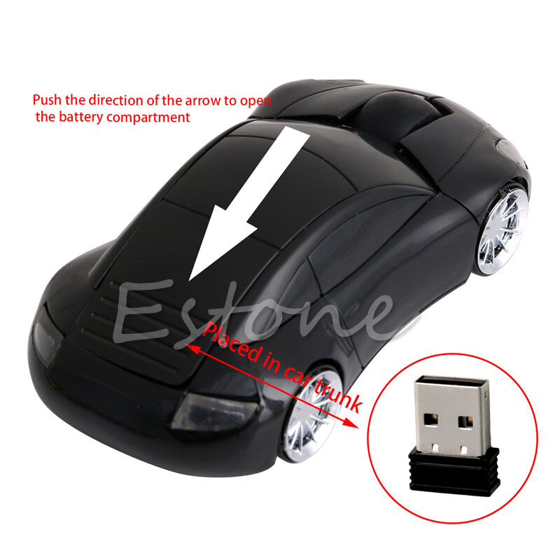 Accesorios de ordenador 2,4 GHz 3D ratón ratones inalámbricos en forma de coche óptico receptor USB para PC y portátil