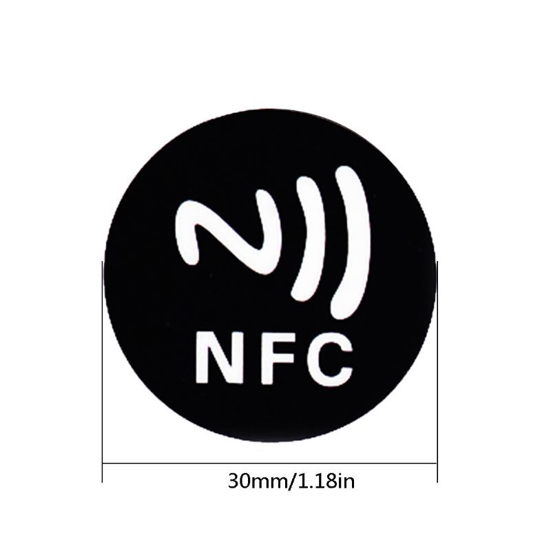 Badges autocollants noirs Anti-métal NFC Ntag213, étiquettes NTAG 213, 6 pièces, 28TE