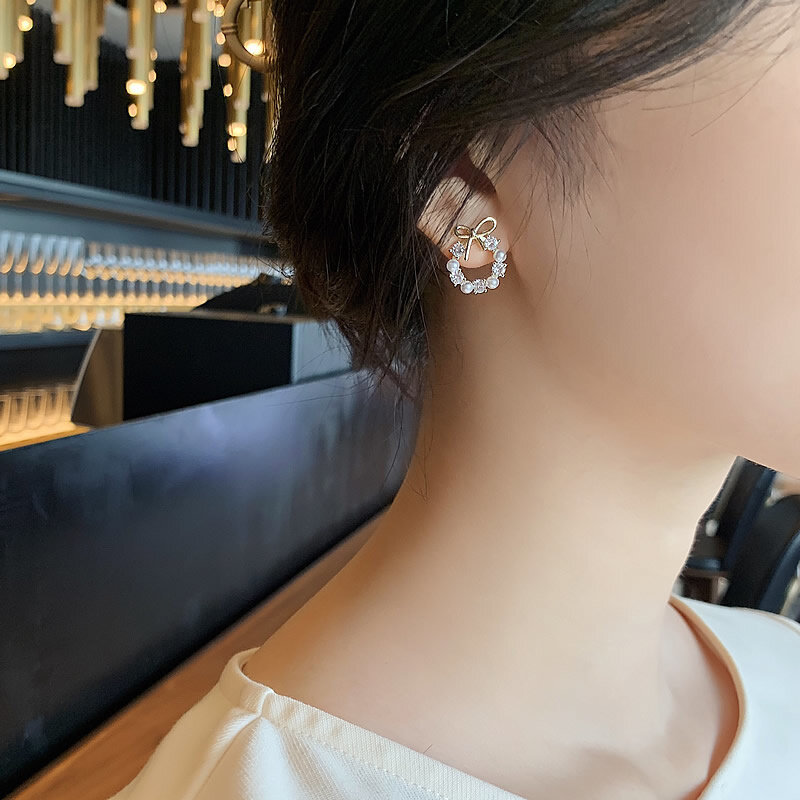 Piccolo fiocco 2021 orecchini moda temperamento rosso netto orecchini 925 orecchini in argento puro ago coreano