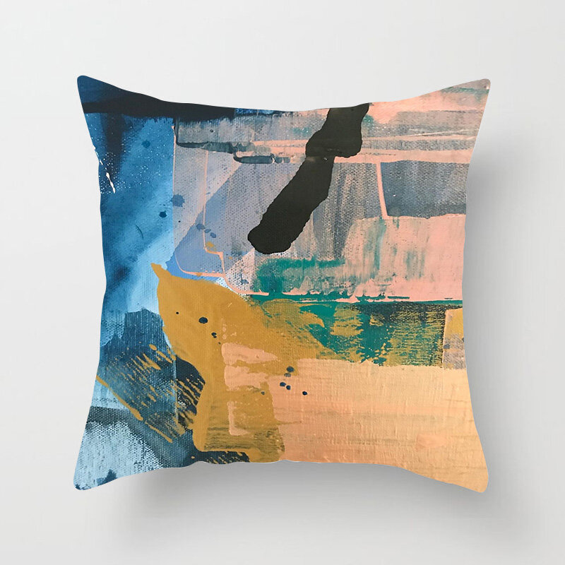 Abstract Hand Painting Throw Pillow Case Geometry Cushion Covers for Home Sofa Chair Decorative Pillowcases