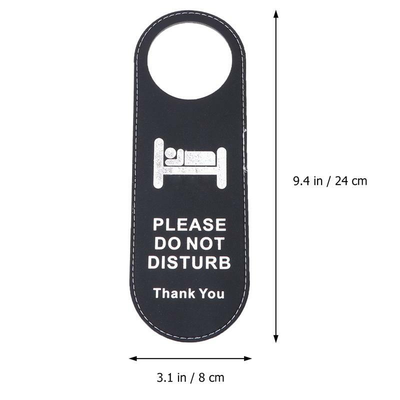 1PC Door Sign Leather Do Not Disturb Door Hanging Sign Cleaning Double-sided Door Tags Shop Pendant for Club Cafe Hotel