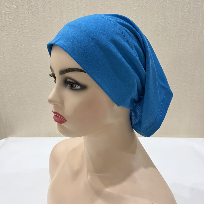 Cai várias cores algodão macio cachecol baixo cachecol chapéus muçulmano cabeça chapéus internos islâmico chapéus pequenos