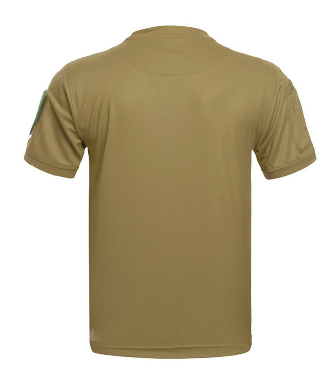 Outdoor t-shirts masculinas topsloose plus size casual de manga curta estiramento e secagem rápida camuflagem treinamento t-shirts campo
