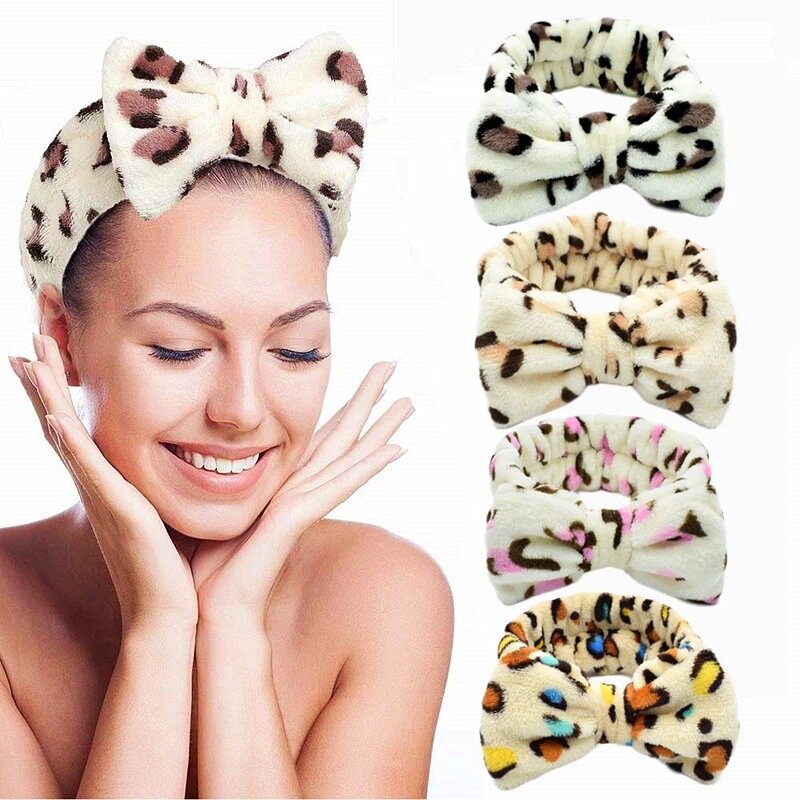Женская повязка на голову для мытья лица бант для макияжа эластичный держатель для девушек ремешок для волос