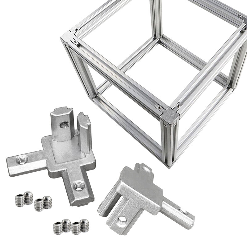 1 Set Schwarz Und Silber Alle Serie 3-Weg Ende Ecke Halterung Stecker mit Schrauben für Standard T Slot aluminium Extrusion