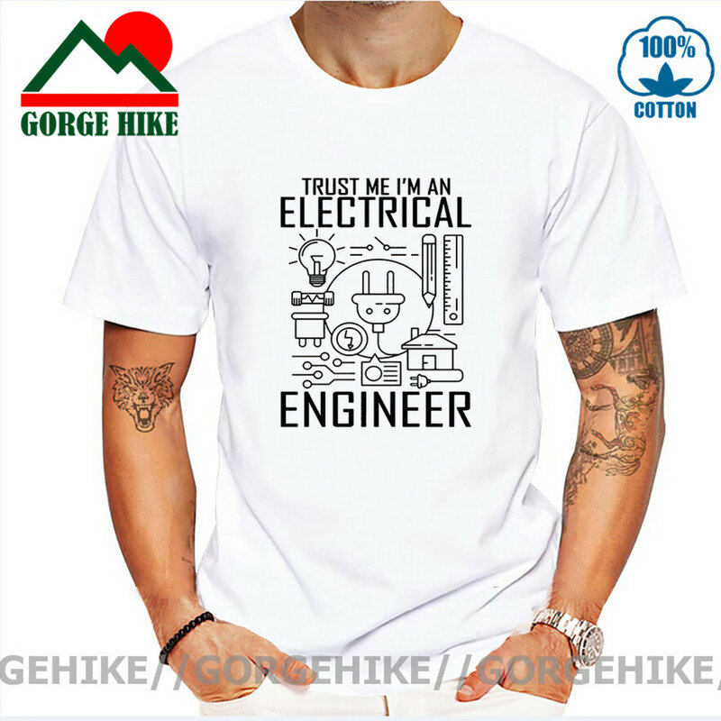2021 Popular T-shirt 100% Cotton Men Tops T Shirt Trust Me I Am an Engineer Geek Quote Tees High Street Black White Tshirt Funny