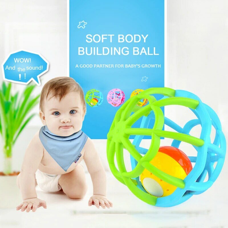 Sonajero de juguete para bebé, divertido, suave, para gimnasio, bolas de campana educativas para bebé de 13-24 meses con parpadeo y sonido