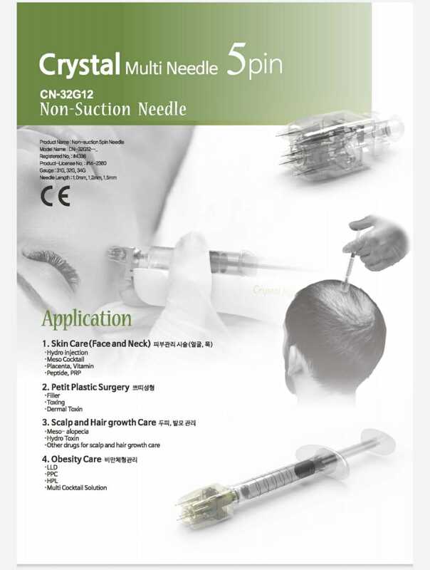 Korea 5 Pins Crystal Multi Needle Mesotherapy Replaced Micro Needle For Dermal Filler