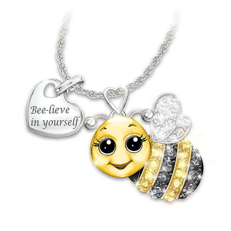 Bonito dos desenhos animados arco-íris unicórnio colar feminino meninas moda animal pássaro abelha colares 2020 novos presentes de jóias para crianças