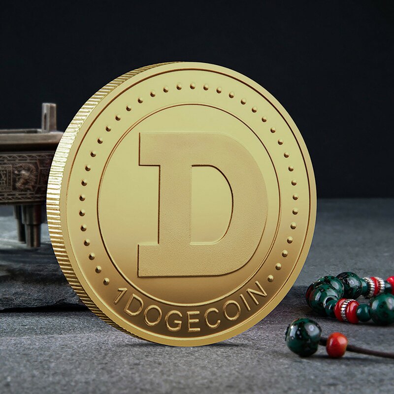 Gold Dogecoin Coin Commemorative Coins Cute Dog Pattern Dog Souvenir Coin Cute Dog Pattern Dog Souvenir Collection Gifts