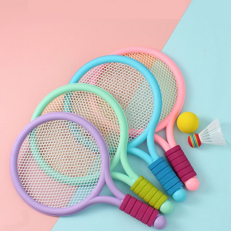 Aksesoris Sekolah Luar Ruangan Anak-anak Baru Raket Plastik Raket Tenis dengan Set Raket Tenis Olahraga Latihan Bola