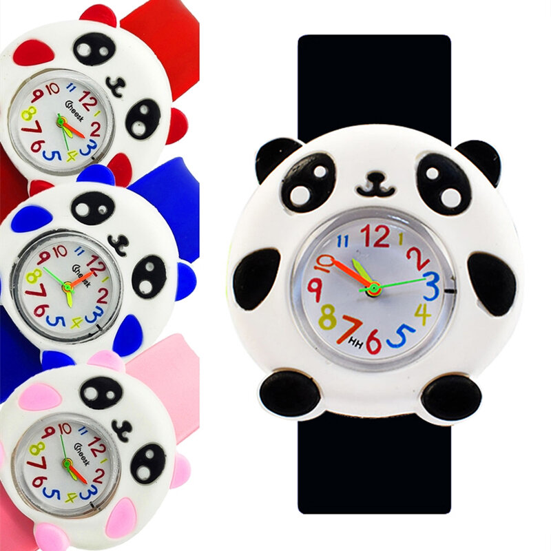Leuk Varken Man Kids Horloges Cartoon Panda Horloge Kinderen Leren Tijd Klok Baby Speelgoed Kind Horloge Voor Jongens Meisjes Kerst gift