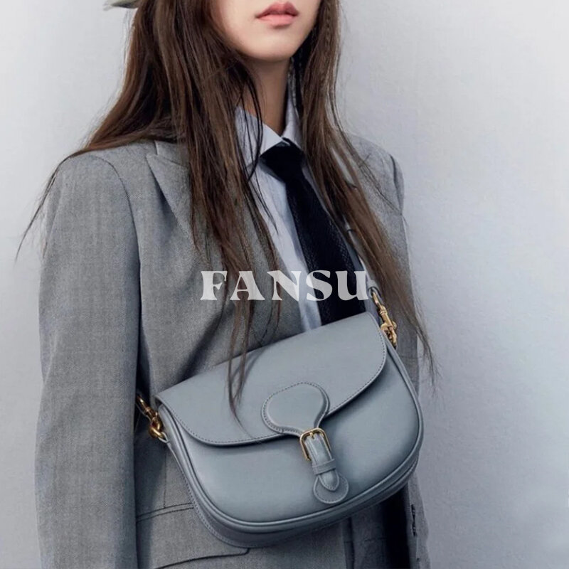 FANSU – sac à bandoulière en cuir Semi-circulaire pour femmes, sacoche de selle polyvalente, légère, de luxe, pour loisirs, Design Simple, pour femmes