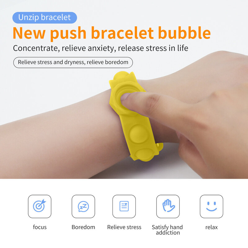 แบบพกพา Druk Decompressie Speelgoed Fidget Eenvoudige Kuiltje Armband Speelgoed Pops Het ความเครียด Figet