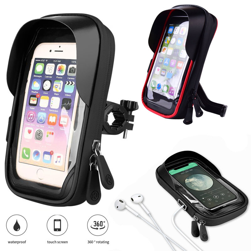 Bicycle Motorcycle Phone Holder Stand Bag Touch Screen Road Bike Handlebar Support Mount Pouch Waterproof Bike Moto Holder Cases