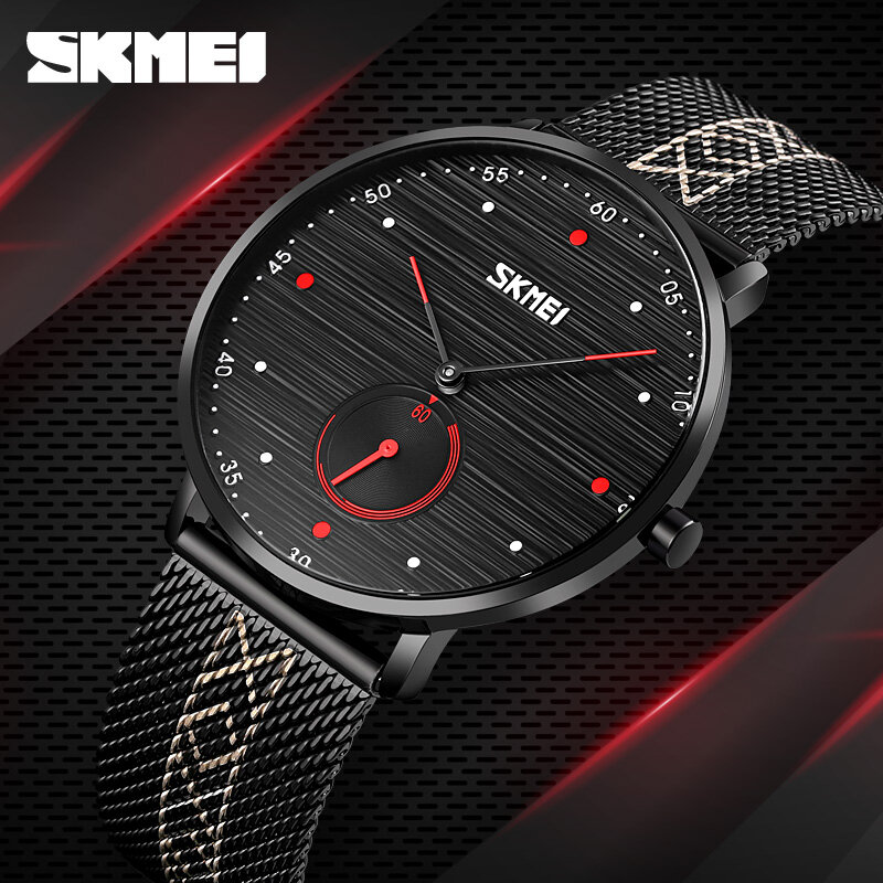 SKMEI 새로운 쿼츠 시계 남성 패션 브랜드 비즈니스 간단한 손목 시계 스테인레스 스틸 방수 시계 남성 선물 Orologio