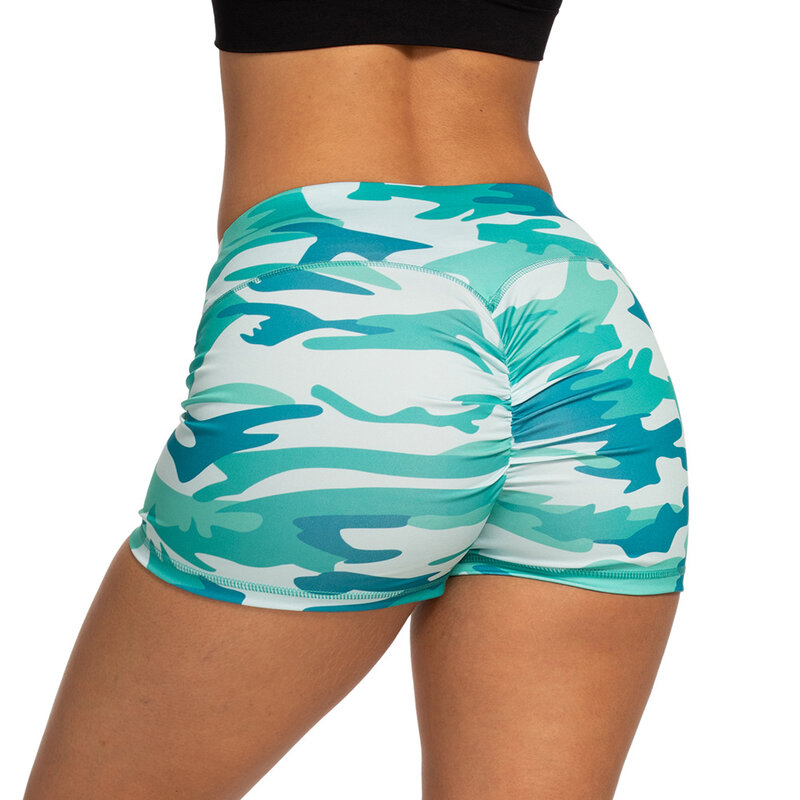 Camo Hoge Taille Yoga Shorts Stretchy Push Up Fitness Workout Shorts Stof Camouflage Squat Proof Trainning Sport Gmy Shorts