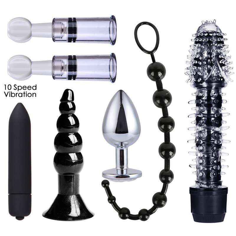 womens bdsm sex toy 10/13/15/17 PCS Bondage  Sex Handcuffs Whip Anal Plug Bullet Vibrator Erotic For Couples Adult Games