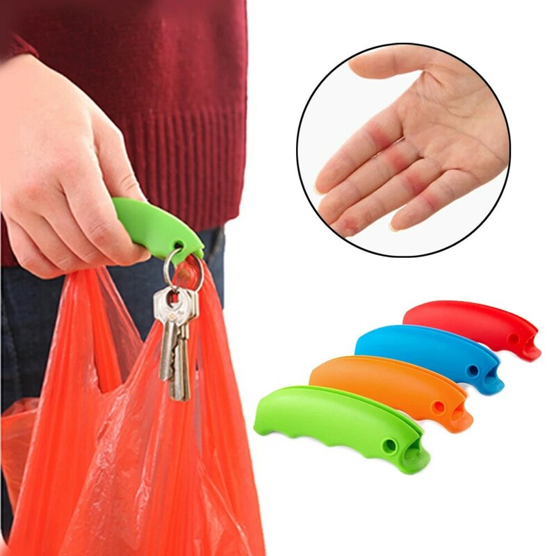 1Pc New Useful Silicone Bag Candy-colored Silicone Vegetable Picker Bag Extractor Does Not Let Go Shopping Effort Labor Bag